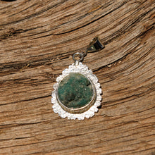 Load image into Gallery viewer, Chrysocolla Druzy (Gem Silica) Cabochon and Sterling Silver Pendant (SSP 1160)
