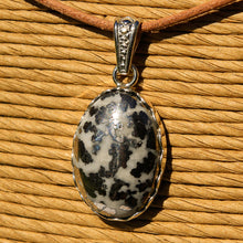 Load image into Gallery viewer, Silver Ore in Quartz Cabochon and Sterling Silver Pendant (SSP 1175)
