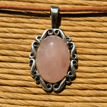 Load image into Gallery viewer, Rose Quartz Cabochon and Sterling Silver Pendant (SSP 1176)
