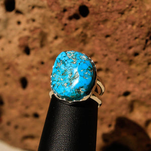 Turquoise Cabochon and Sterling Silver Ring (SSR 1001)