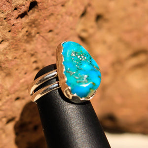 Turquoise Cabochon and Sterling Silver Ring (SSR 1003)