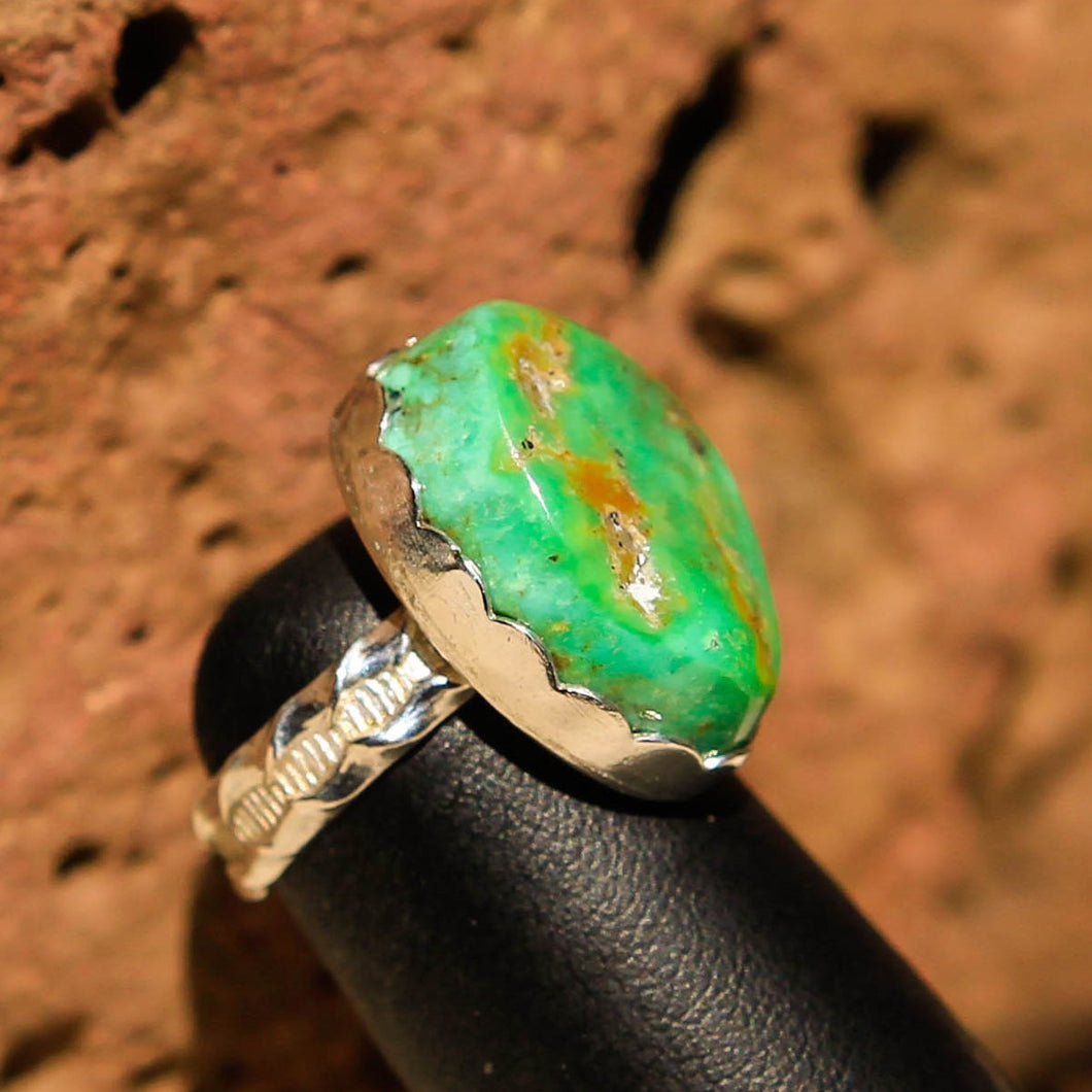 Turquoise Cabochon and Sterling Silver Ring (SSR 1004)
