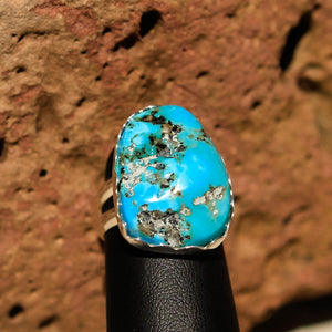 Turquoise Cabochon and Sterling Silver Ring (SSR 1005)