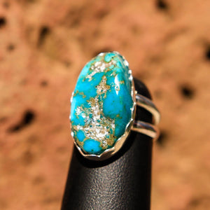 Turquoise Cabochon and Sterling Silver Ring (SSR 1007)