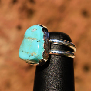Turquoise Cabochon and Sterling Silver Ring (SSR 1009)