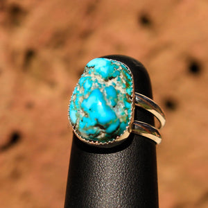 Turquoise Cabochon and Sterling Silver Ring (SSR 1011)