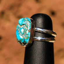 Load image into Gallery viewer, Turquoise Cabochon and Sterling Silver Ring (SSR 1011)
