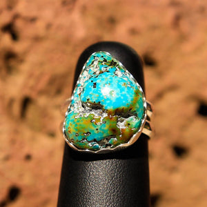 Turquoise Cabochon and Sterling Silver Ring (SSR 1013)