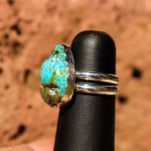 Turquoise Cabochon and Sterling Silver Ring (SSR 1013)