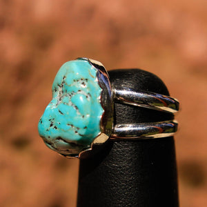 Turquoise Cabochon and Sterling Silver Ring (SSR 1015)