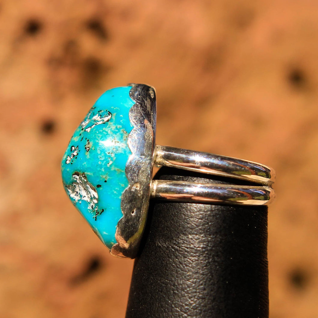 Turquoise Cabochon and Sterling Silver Ring (SSR 1016)