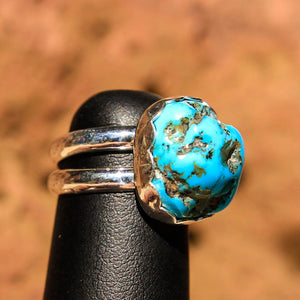 Turquoise Cabochon and Sterling Silver Ring (SSR 1017)