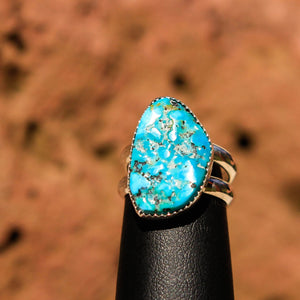Turquoise Cabochon and Sterling Silver Ring (SSR 1018)
