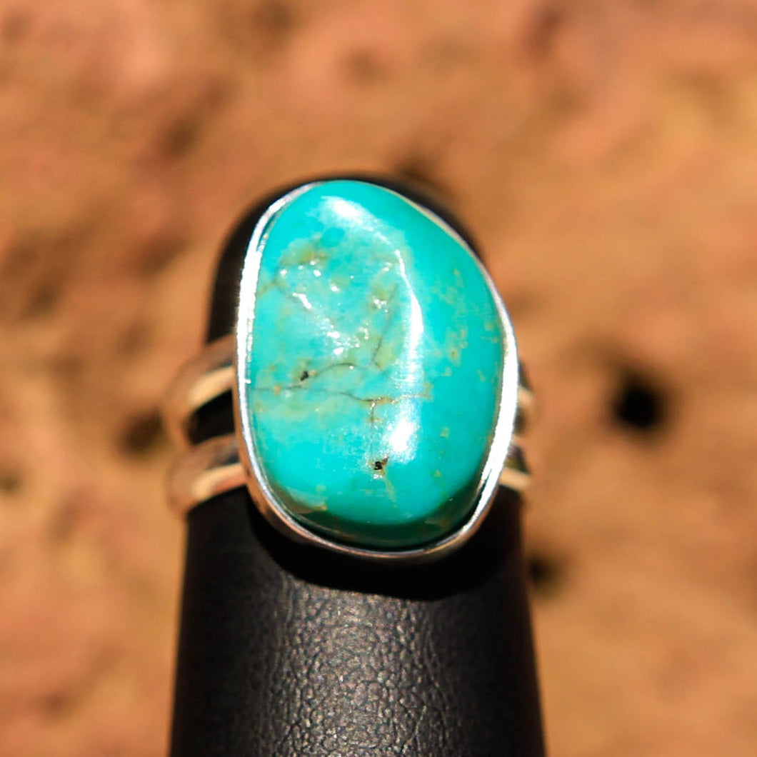 Turquoise Cabochon and Sterling Silver Ring (SSR 1019)