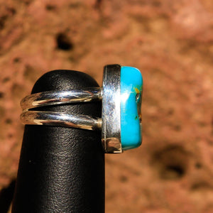 Turquoise Cabochon and Sterling Silver Ring (SSR 1021)