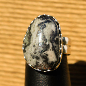 Silver Ore in Quartz Cabochon and Sterling Silver Ring (SSR 1032)