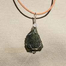 Load image into Gallery viewer, Moldavite and Sterling Silver Wire Wrap Pendant (SSWW 1001)
