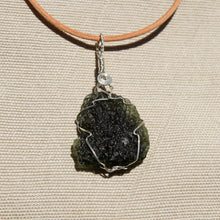 Load image into Gallery viewer, Moldavite and Sterling Silver Wire Wrap Pendant (SSWW 1002)
