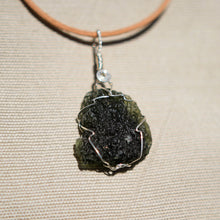 Load image into Gallery viewer, Moldavite and Sterling Silver Wire Wrap Pendant (SSWW 1002)
