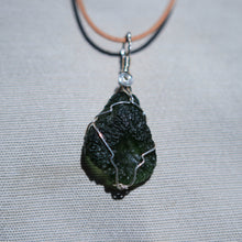 Load image into Gallery viewer, Moldavite and Sterling Silver Wire Wrap Pendant (SSWW 1003)
