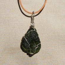 Load image into Gallery viewer, Moldavite and Sterling Silver Wire Wrap Pendant (SSWW 1003)
