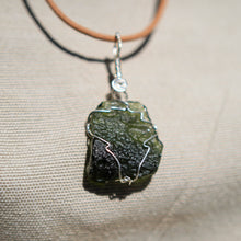 Load image into Gallery viewer, Moldavite and Sterling Silver Wire Wrap Pendant (SSWW 1006)
