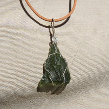 Load image into Gallery viewer, Moldavite and Sterling Silver Wire Wrap Pendant (SSWW 1007)
