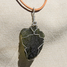 Load image into Gallery viewer, Moldavite and Sterling Silver Wire Wrap Pendant (SSWW 1008)
