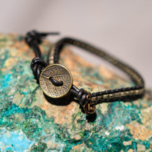 Load image into Gallery viewer, Pyrite Bead and Leather Wrap Bracelet (WB 43)
