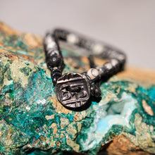 Load image into Gallery viewer, Black Silkstone Bead and Leather Wrap Bracelet (WB 44)

